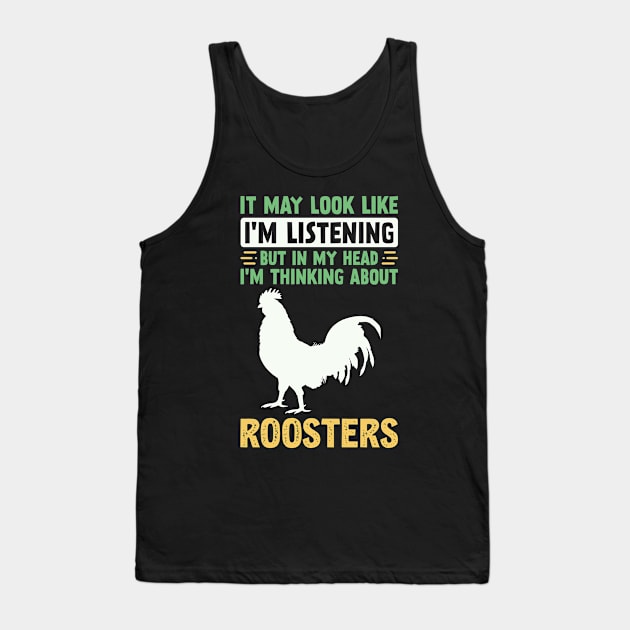 Funny Rooster Lover Tank Top by White Martian